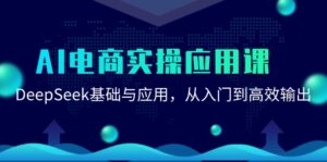 AI电商实操应用课:DeepSeek基础与应用,从入门到高效输出-中创网_分享创业项目_助您在家赚钱