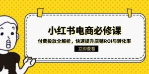 小红书电商必修课：付费投放全解析，快速提升店铺ROI与转化率-中创网_分享创业项目_助您在家赚钱