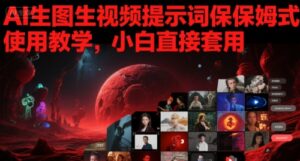 AI生图生视频提示词保姆式使用教学，小白直接套用-中创网_分享创业项目_助您在家赚钱
