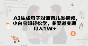 AI生成母子对话育儿类视频,小白宝妈轻松学,多渠道变现,月入1W+-中创网_分享创业项目_助您在家赚钱