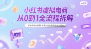 小红书虚拟电商从0到1全流程拆解，手把手教你复制，新手小白也能轻松月入过W-中创网_分享创业项目_助您在家赚钱