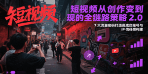 短视频从创作到变现的全链路策略2.0,7大流量密码构建IP信任感打造高成交账号-中创网_分享创业项目_助您在家赚钱