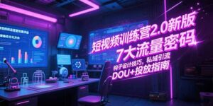 (15255期)短视频训练营2.0新版,7大流量密码/钩子设计技巧/私域引流/DOU+投放指南-中创网_分享创业项目_助您在家赚钱
