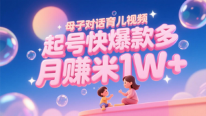 AI生成母子对话育儿类视频,起号快爆款多,小白宝妈轻松学,多渠道变现,月赚米1W+-中创网_分享创业项目_助您在家赚钱
