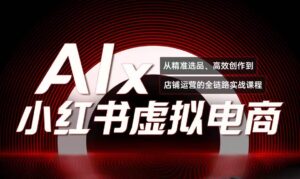 单号月收3w+,小红书低成本搞钱课《AI×小红书虚拟电商》全套-中创网_分享创业项目_助您在家赚钱