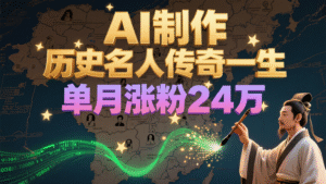 暴力起号！用AI制作历史名人传奇一生，单月涨粉24万，涨粉+变现赛道黑马来了-中创网_分享创业项目_助您在家赚钱