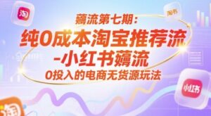 薅流第七期:纯0成本淘宝推荐流-小红书薅流最新版目,0投入的电商无货源玩法(附赠往期)-中创网_分享创业项目_助您在家赚钱