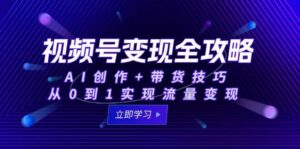 视频号变现全攻略:AI创作+带货技巧,从0到1实现流量变现-中创网_分享创业项目_助您在家赚钱