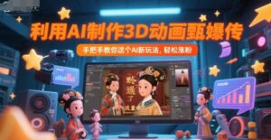 利用AI制作3D动画甄嬛传,流量爆了,手把手教你这个AI新玩法,轻松涨粉-中创网_分享创业项目_助您在家赚钱