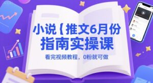 小说推文6月份指南实操课，看完视频教程，0粉就可做-中创网_分享创业项目_助您在家赚钱