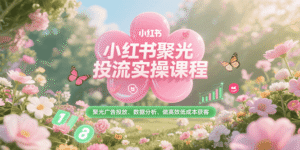 小红书聚光投流实操课程,聚光广告投放、数据分析、做高效低成本获客-中创网_分享创业项目_助您在家赚钱