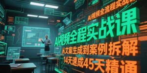 （15172期）AI视频全流程实战课，从文案生成到案例拆解，14天速成45天精通-中创网_分享创业项目_助您在家赚钱