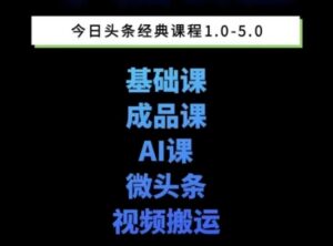头条图文课1-5期教你头条图文写作、微头条、视频搬运变现,适合新手快速起号玩法-中创网_分享创业项目_助您在家赚钱