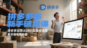 拼多多新手破局课,拼多多运营从0到1实操全流程,新手做电商必看-中创网_分享创业项目_助您在家赚钱