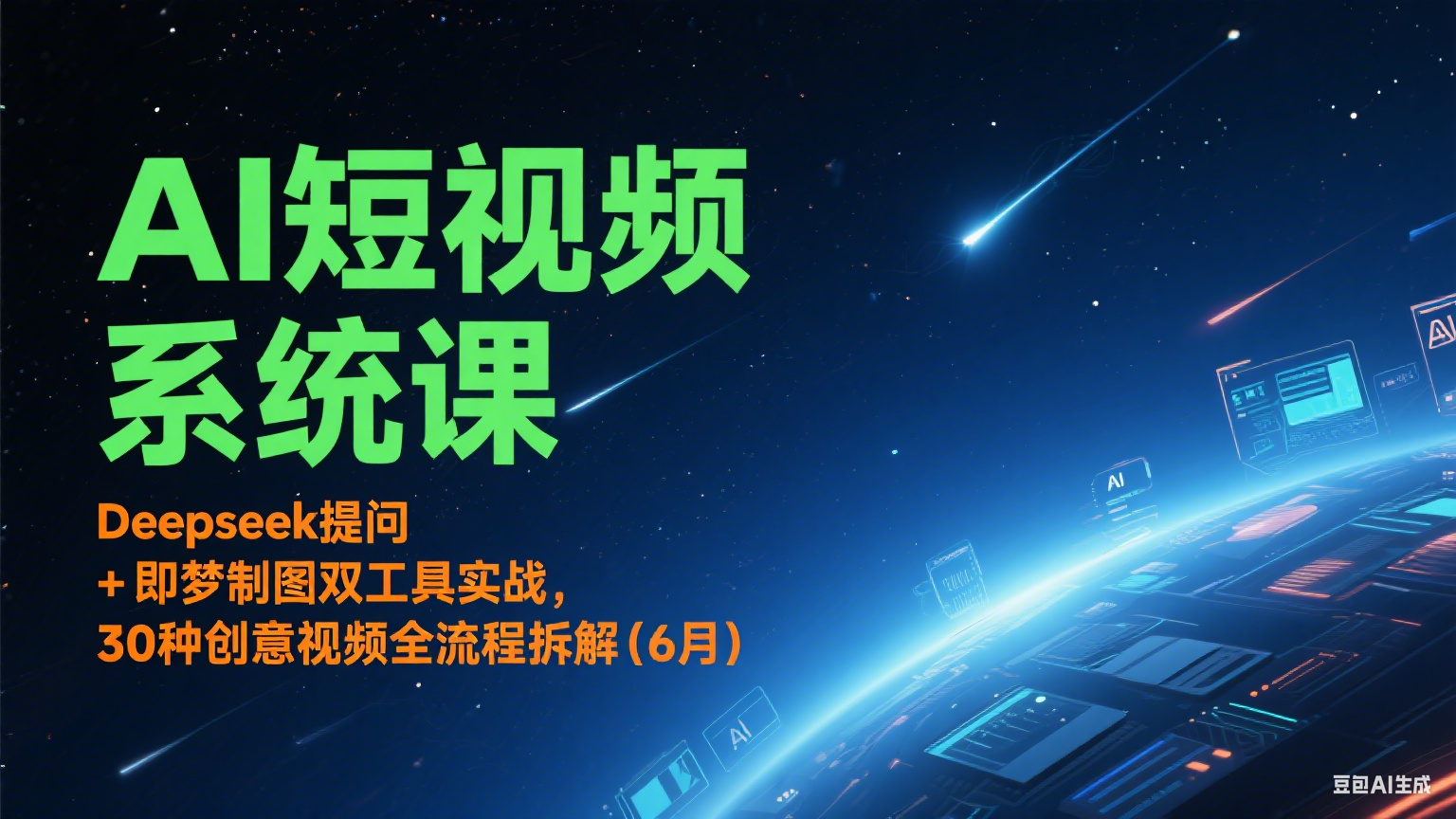 图片[1]-AI短视频系统课：Deepseek提问 + 即梦制图双工具实战，30种创意视频全流程拆解(6月)