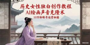 历史女性独白创作教程,AI绘画声音克隆术,10万粉账号运营秘籍-中创网_分享创业项目_助您在家赚钱