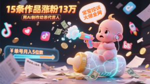 用AI制作幼崽代言人,宝宝的控诉火爆全网,15条作品涨粉13万,单号月入5位数实操教程-中创网_分享创业项目_助您在家赚钱