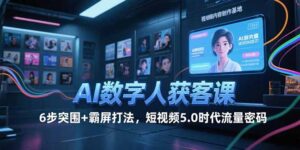 (15247期)AI数字人获客课,6步突围+霸屏打法,短视频5.0时代流量密码-中创网_分享创业项目_助您在家赚钱
