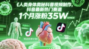 人类科普馆视频制作，抖音最新热门赛道，流量很大，1个月涨粉35W，可过伙伴计划-中创网_分享创业项目_助您在家赚钱