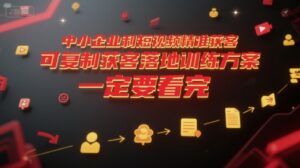 中小企业利用短视频精准获客,可复制获客落地训练方案,做好短视频,一定要看完-中创网_分享创业项目_助您在家赚钱