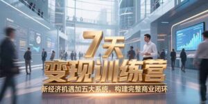 (15200期)7天咨询师变现训练营,新经济机遇加五大系统,构建完整商业闭环-中创网_分享创业项目_助您在家赚钱