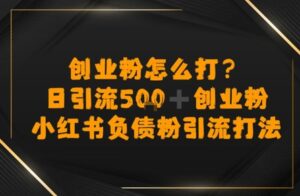创业粉怎么打?小红书负债粉引流打粉,日引流500+精准创业粉-中创网_分享创业项目_助您在家赚钱