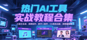 热门AI工具实战教程合集，AI音乐生成、视频创作、数字人制作、CG角色动画、视频编辑等-中创网_分享创业项目_助您在家赚钱
