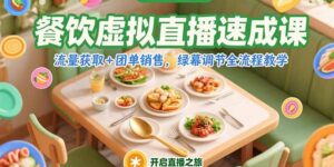 (15293期)餐饮虚拟直播速成课,流量获取+团单销售,绿幕调节全流程教学-中创网_分享创业项目_助您在家赚钱