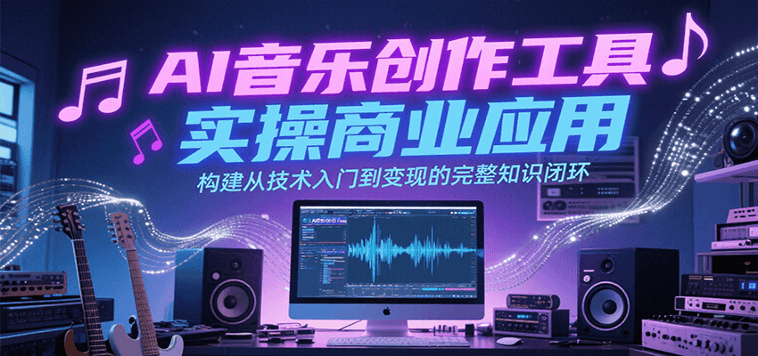图片[1]-AI音乐创作工具实操商业应用，构建从技术入门到变现的完整知识闭环