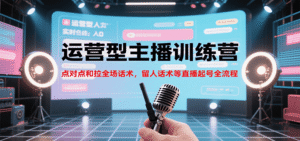 运营型主播训练营，点对点和拉全场话术，留人话术等直播起号全流程（更新7月）-中创网_分享创业项目_助您在家赚钱
