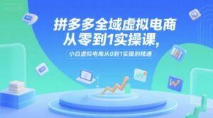 拼多多全域虚拟电商从零到1实操课，小白虚拟电商从0到1实操到精通-中创网_分享创业项目_助您在家赚钱