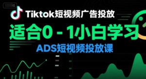 Tiktok短视频广告投放,适合0-1小白学习ADS短视频投放课-中创网_分享创业项目_助您在家赚钱