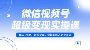 微信视频号超级变现实操课,每天1小时,轻松变现,宝妈职场人副业首选-中创网_分享创业项目_助您在家赚钱