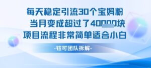 每天稳定引流30个人 当月变成超过了4个W项目流程非常简单适合小白-中创网_分享创业项目_助您在家赚钱