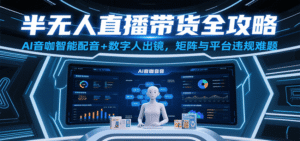 半无人直播带货全攻略:AI音咖智能配音+数字人出镜,解决账号矩阵与平台违规难题-中创网_分享创业项目_助您在家赚钱