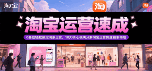 淘宝运营速成,0基础轻松搞定网店运营,10大核心模块分解快速复制落地(更新)-中创网_分享创业项目_助您在家赚钱