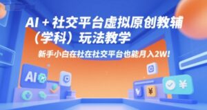 AI+小红书虚拟原创教辅(学科)玩法教学,新手小白在小红书也能月入2W-中创网_分享创业项目_助您在家赚钱