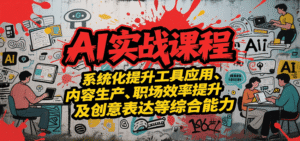 AI实战系统课程,提升工具应用、内容生产、职场效率提升及创意表达等综合能力-中创网_分享创业项目_助您在家赚钱