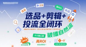 选品+剪辑+投流全闭环，破播自然流+撬动高ROI，手把手打通“选品-剪辑-测品-千川随心推”全链-中创网_分享创业项目_助您在家赚钱