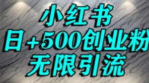 小红书无限引流创业粉,单人操作日引500+精准创业粉-中创网_分享创业项目_助您在家赚钱