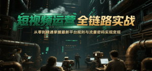 短视频运营全链路实战,从零到精通掌握最新平台规则与流量密码实现变现-中创网_分享创业项目_助您在家赚钱