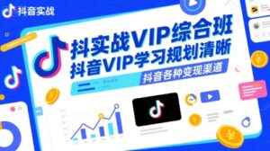 抖音实战VIP综合班,抖音VIP学习规划请晰抖音各种变现渠道-中创网_分享创业项目_助您在家赚钱
