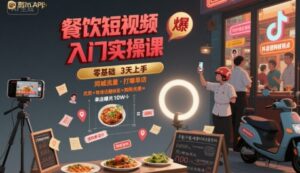 餐饮短视频入门实操课,引爆同城流量,打爆单店-中创网_分享创业项目_助您在家赚钱