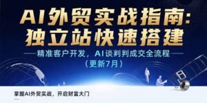(15493期)AI+外贸实战指南 独立站快速搭建,精准客户开发,AI谈判成交全流程(更新7月)-中创网_分享创业项目_助您在家赚钱