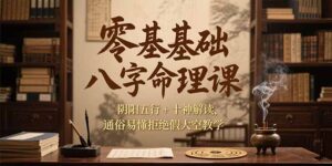 (15283期)零基础八字命理课,阴阳五行+十神解读,通俗易懂拒绝假大空教学-中创网_分享创业项目_助您在家赚钱
