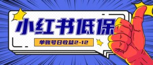 适合空闲时间操作的小红书低保项目,小红薯发布笔记,单个账号每天可获得2-12元左右-中创网_分享创业项目_助您在家赚钱