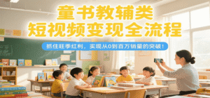 童书教辅类短视频变现全流程，抓住旺季红利，实现从0到百万销量的突破！-中创网_分享创业项目_助您在家赚钱