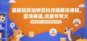 最新搞笑动物百科详细解说课程，蓝海赛道，流量非常大，轻松签独家进精选-中创网_分享创业项目_助您在家赚钱