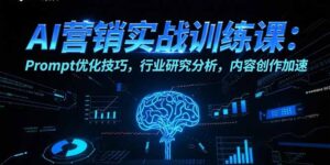 (15465期)AI营销实战训练课:Prompt优化技巧,行业研究分析,内容创作加速-中创网_分享创业项目_助您在家赚钱