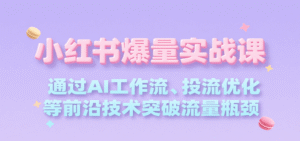 小红书爆量实战课，通过AI工作流、投流优化等前沿技术突破流量瓶颈-中创网_分享创业项目_助您在家赚钱